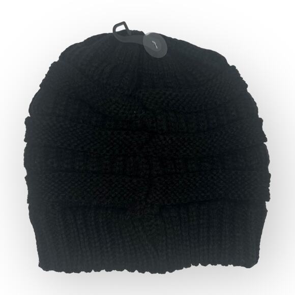 Classic NWT C.C Beanie Adult One Size HAT20A Black Slouchy Chunky Knit Winter - Picture 2 of 6
